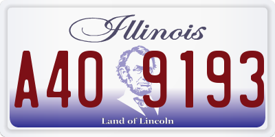 IL license plate A409193