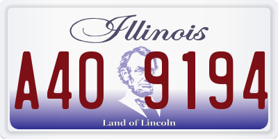 IL license plate A409194