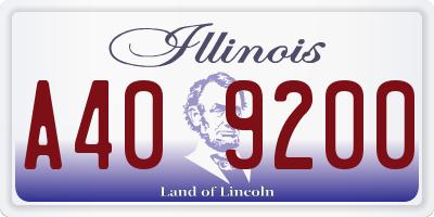 IL license plate A409200