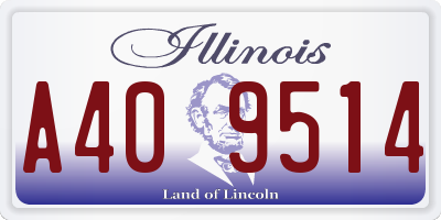 IL license plate A409514
