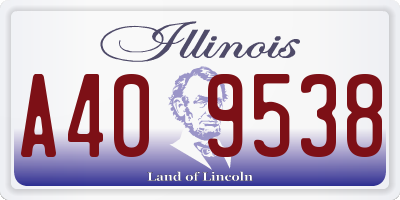 IL license plate A409538