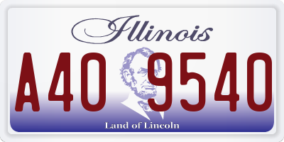 IL license plate A409540