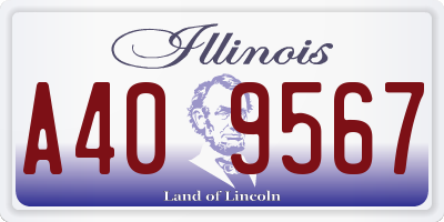 IL license plate A409567