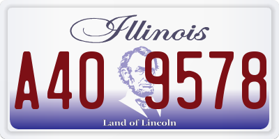 IL license plate A409578
