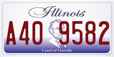IL license plate A409582