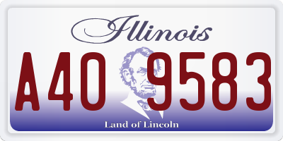 IL license plate A409583