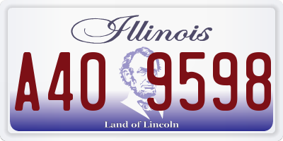 IL license plate A409598