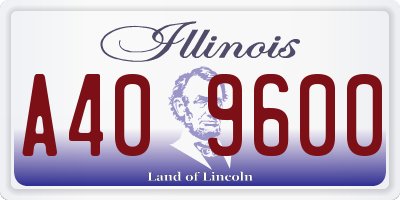 IL license plate A409600