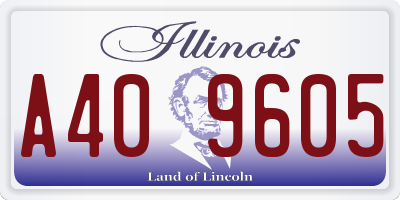 IL license plate A409605