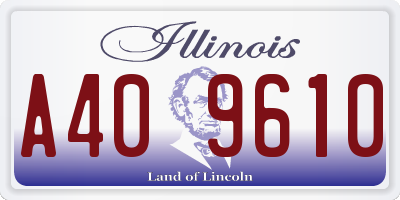 IL license plate A409610
