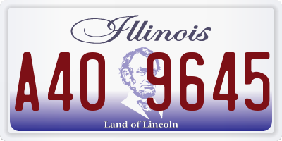 IL license plate A409645