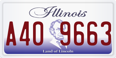 IL license plate A409663