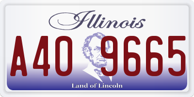 IL license plate A409665