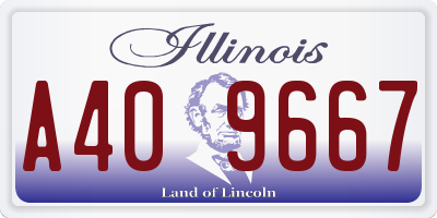IL license plate A409667