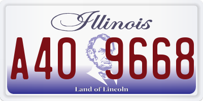 IL license plate A409668