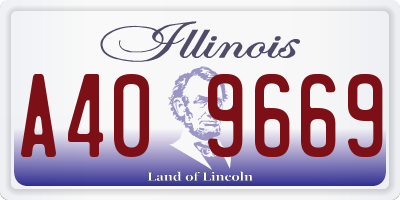 IL license plate A409669
