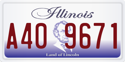 IL license plate A409671