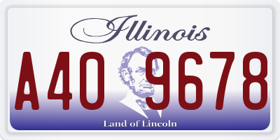 IL license plate A409678