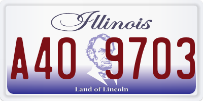 IL license plate A409703