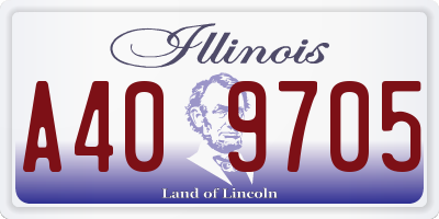 IL license plate A409705