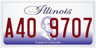 IL license plate A409707
