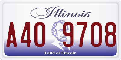 IL license plate A409708