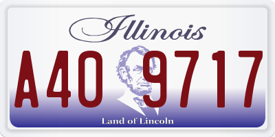 IL license plate A409717