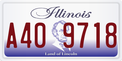 IL license plate A409718