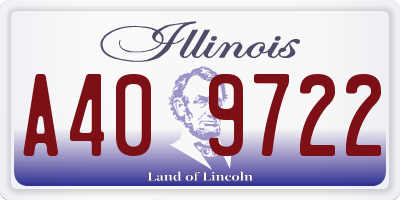 IL license plate A409722