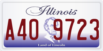IL license plate A409723