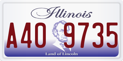 IL license plate A409735