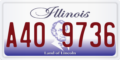 IL license plate A409736