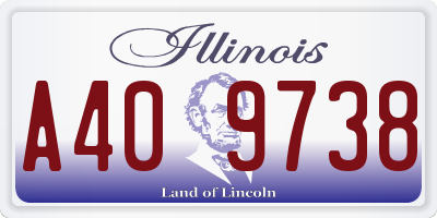 IL license plate A409738