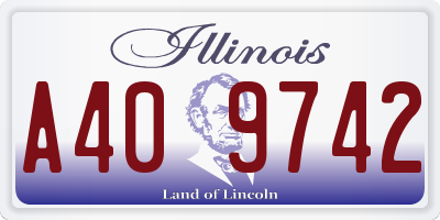 IL license plate A409742