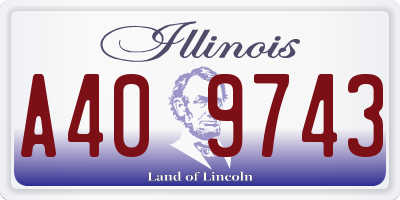 IL license plate A409743