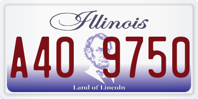 IL license plate A409750