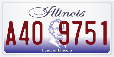 IL license plate A409751
