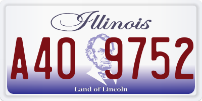IL license plate A409752