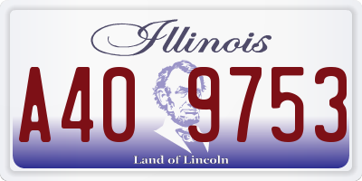 IL license plate A409753