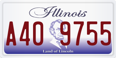 IL license plate A409755