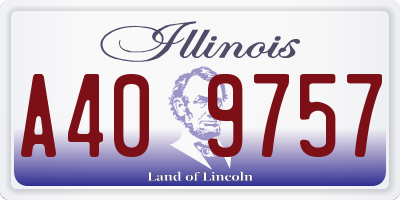 IL license plate A409757