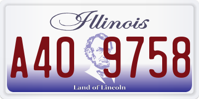 IL license plate A409758