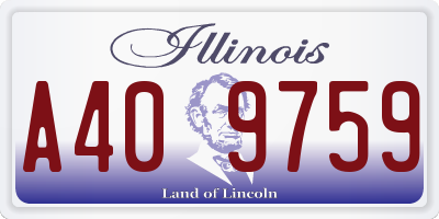 IL license plate A409759