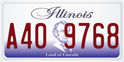 IL license plate A409768