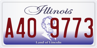 IL license plate A409773