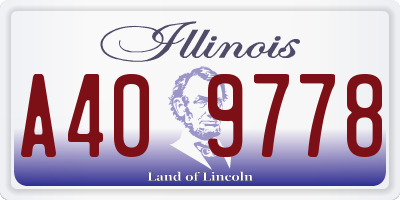IL license plate A409778