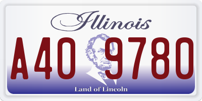IL license plate A409780