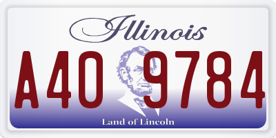 IL license plate A409784