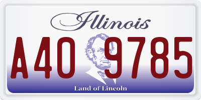 IL license plate A409785