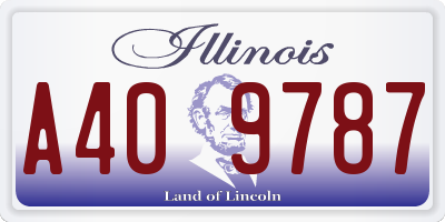 IL license plate A409787